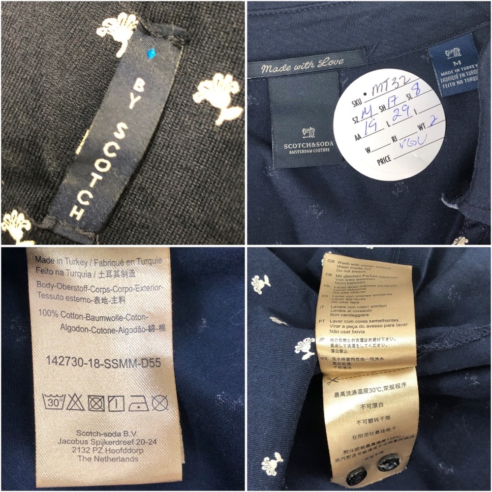 Scotch & Soda Shirt Polo Blue Logo Print Slim SS M - Picture 8 of 8